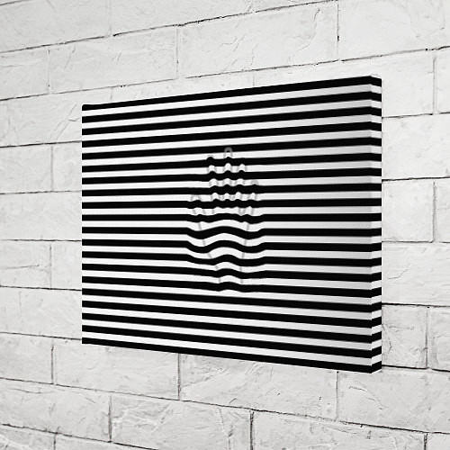 Картина прямоугольная Черно-белые полосы и контур руки / 3D-принт – фото 3