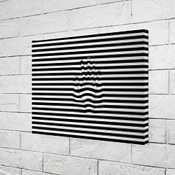 Холст прямоугольный Черно-белые полосы и контур руки, цвет: 3D-принт — фото 2