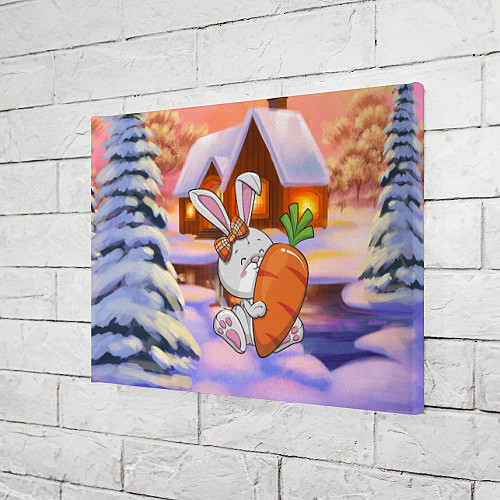 Картина прямоугольная Зайчик с большой морковью / 3D-принт – фото 3