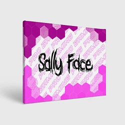 Холст прямоугольный Sally Face pro gaming: надпись и символ, цвет: 3D-принт