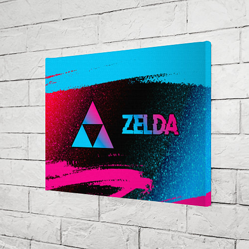 Картина прямоугольная Zelda - neon gradient: надпись и символ / 3D-принт – фото 3