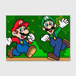 Холст прямоугольный Luigi & Mario, цвет: 3D-принт — фото 2