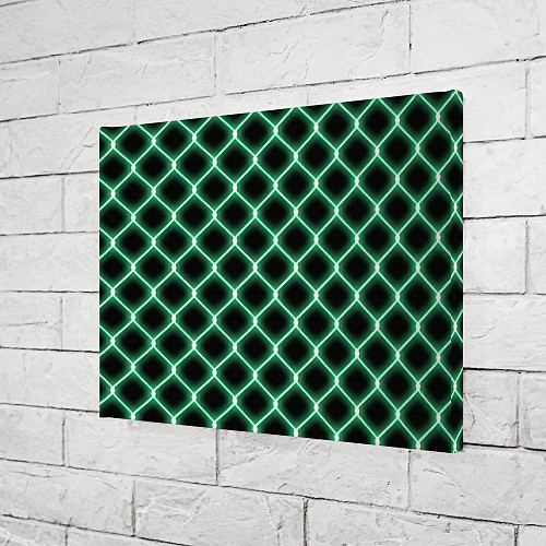 Картина прямоугольная Зелёная неоновая сетка / 3D-принт – фото 3