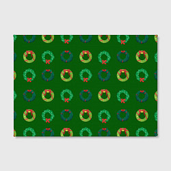 Холст прямоугольный Зеленые рождественские венки омелы, цвет: 3D-принт — фото 2