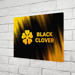 Холст прямоугольный Black Clover - gold gradient: надпись и символ, цвет: 3D-принт — фото 2