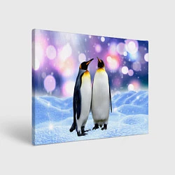 Холст прямоугольный Пингвины на снегу, цвет: 3D-принт