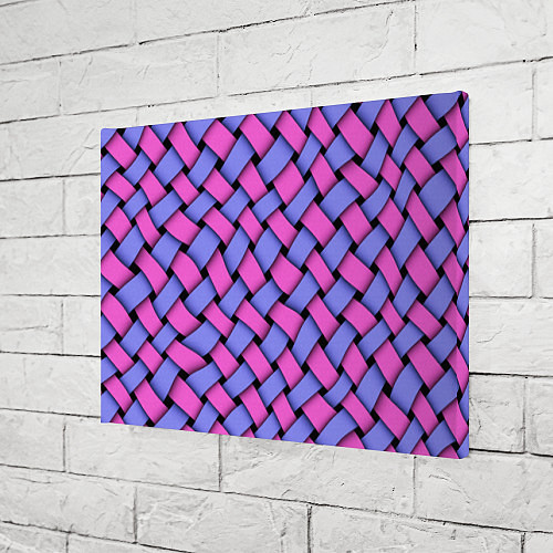 Картина прямоугольная Фиолетово-сиреневая плетёнка - оптическая иллюзия / 3D-принт – фото 3