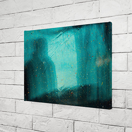 Картина прямоугольная Сине-зелёный туман и мазки красок / 3D-принт – фото 3