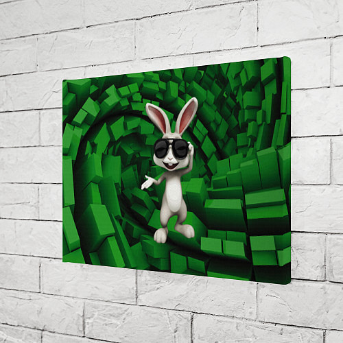 Картина прямоугольная Прикольный заяц в тёмных очках / 3D-принт – фото 3