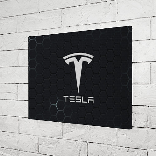 Картина прямоугольная Tesla логотип - матовое стекло / 3D-принт – фото 3