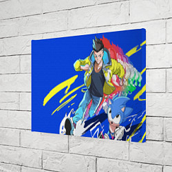 Холст прямоугольный Cyberpunk Edgerunners x Sonic, цвет: 3D-принт — фото 2
