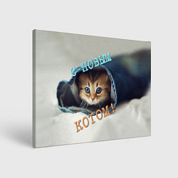 Холст прямоугольный С новым котом, цвет: 3D-принт