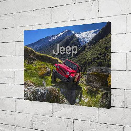 Картина прямоугольная Chrysler Jeep Wrangler Rubicon - горы / 3D-принт – фото 3