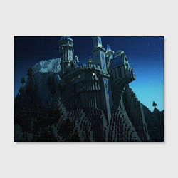 Холст прямоугольный Гора и замок из блоков майнкрафт, цвет: 3D-принт — фото 2