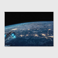 Холст прямоугольный Планета, космос и огни, цвет: 3D-принт — фото 2