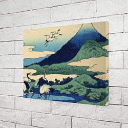 Холст прямоугольный Журавли - японский художник Хокусай Фудзи, цвет: 3D-принт — фото 2
