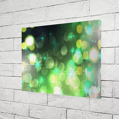 Картина прямоугольная Неоновый зеленый блеск и черный фон / 3D-принт – фото 3