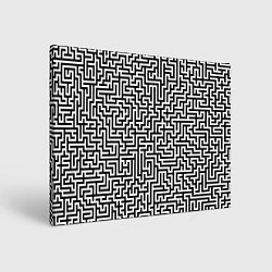 Холст прямоугольный Черно-белый лабиринт, цвет: 3D-принт