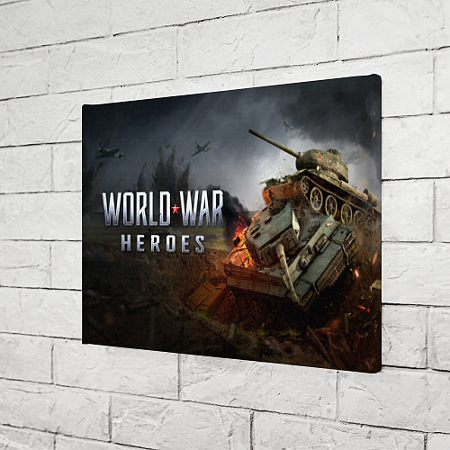 Картина прямоугольная World War Heroes танки и лого / 3D-принт – фото 3