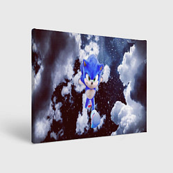 Холст прямоугольный Соник и облака, цвет: 3D-принт