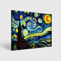 Холст прямоугольный Винсент ван Гог, звездная ночь, цвет: 3D-принт
