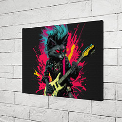 Холст прямоугольный Rocker Cat on a dark background - C-Cats collectio, цвет: 3D-принт — фото 2