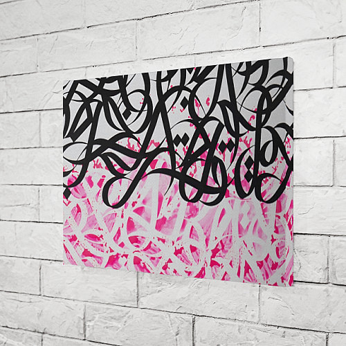 Картина прямоугольная Черно-розовая каллиграфия / 3D-принт – фото 3