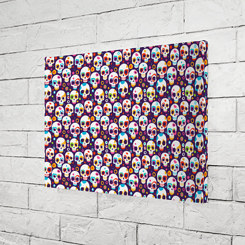 Картина прямоугольная Черепа абстрактный многоцветный узор / 3D-принт – фото 3