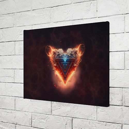 Картина прямоугольная Каменное сердце в неоновом красном электрическом с / 3D-принт – фото 3