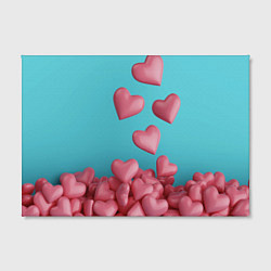 Холст прямоугольный Россыпь сердец на день святого валентина, цвет: 3D-принт — фото 2