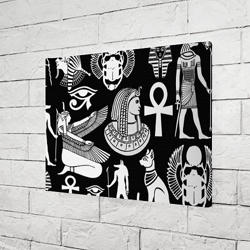 Картина прямоугольная Египетские знаки на черном фоне / 3D-принт – фото 3