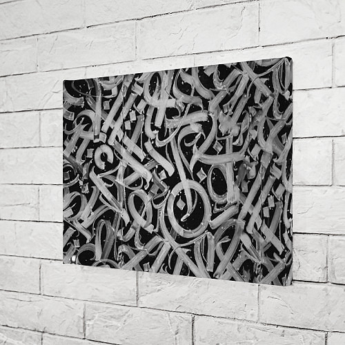 Картина прямоугольная Черно-белая каллиграфия / 3D-принт – фото 3