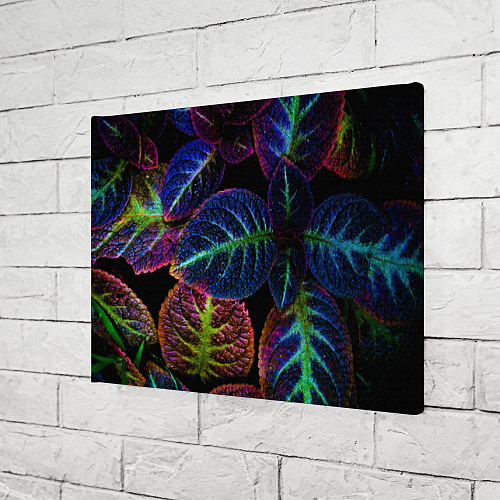 Картина прямоугольная Неоновые листья растений / 3D-принт – фото 3