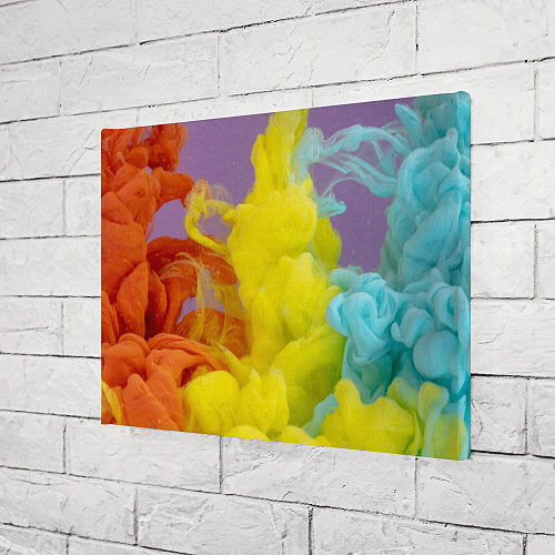 Картина прямоугольная Абстрактные разноцветные объёмные дымы / 3D-принт – фото 3