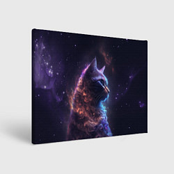 Холст прямоугольный Кошка в космосе туманность, цвет: 3D-принт