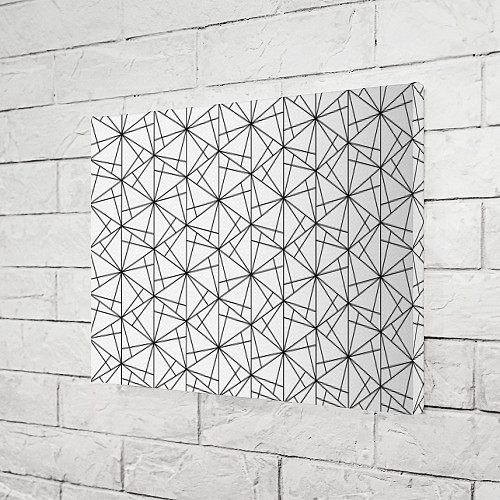 Картина прямоугольная Чёрно-белый геометрический треугольный узор / 3D-принт – фото 3