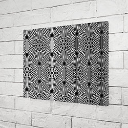 Холст прямоугольный Паттерн из чёрно-белого множества треугольников, цвет: 3D-принт — фото 2