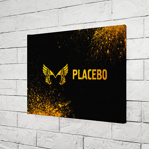 Картина прямоугольная Placebo - gold gradient: надпись и символ / 3D-принт – фото 3