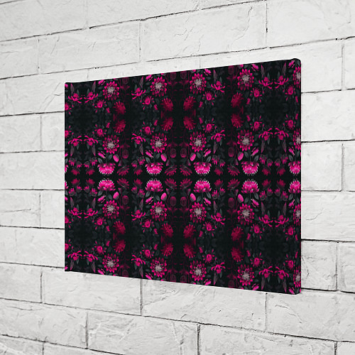 Картина прямоугольная Ярко-розовые неоновые лилии / 3D-принт – фото 3