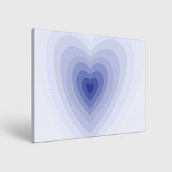 Холст прямоугольный Голубое сердце градиент, цвет: 3D-принт
