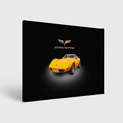 Холст прямоугольный Американский спорткар Chevrolet Corvette Stingray, цвет: 3D-принт