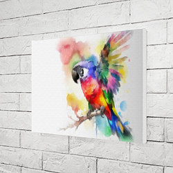 Холст прямоугольный Разноцветный акварельный попугай, цвет: 3D-принт — фото 2