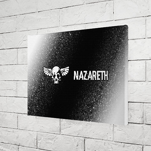 Картина прямоугольная Nazareth glitch на темном фоне: надпись и символ / 3D-принт – фото 3
