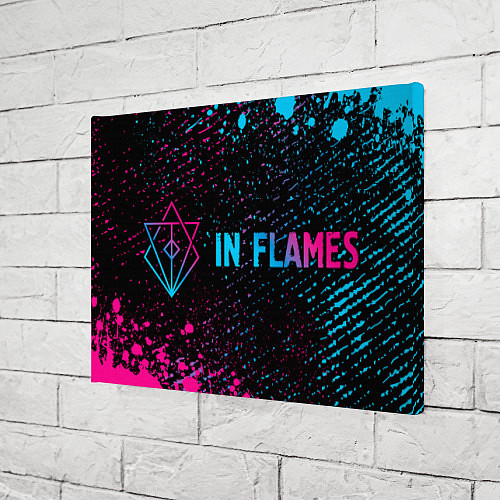 Картина прямоугольная In Flames - neon gradient: надпись и символ / 3D-принт – фото 3