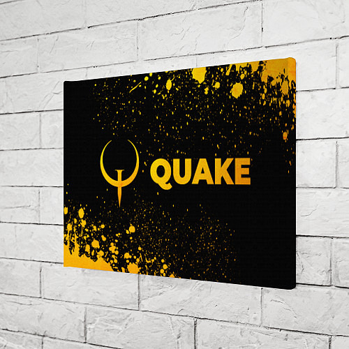 Картина прямоугольная Quake - gold gradient: надпись и символ / 3D-принт – фото 3