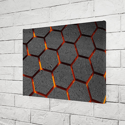 Картина прямоугольная Металлические плиты и лава / 3D-принт – фото 3