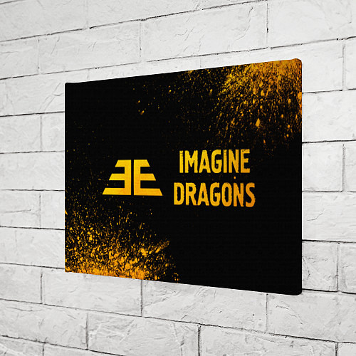 Картина прямоугольная Imagine Dragons - gold gradient: надпись и символ / 3D-принт – фото 3