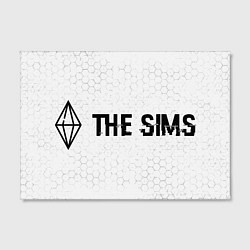 Холст прямоугольный The Sims glitch на светлом фоне: надпись и символ, цвет: 3D-принт — фото 2