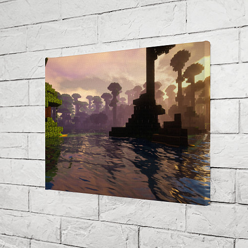 Картина прямоугольная Minecraft - река в лесу / 3D-принт – фото 3