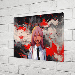 Холст прямоугольный Демон Пауэр - Человек бензопила, цвет: 3D-принт — фото 2